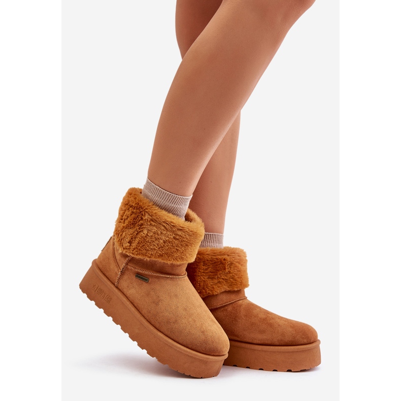 Boots de neige plateforme avec fourrure Big Star OO274A106 Camel beige 1