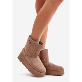 Bottes de neige hautes à plateforme pour femmes Big Star OO274A097 Beige 1