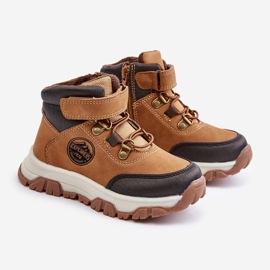 Chaussures de randonnée hivernales isolées pour enfants avec fermeture éclair Camel Temisha brun 1