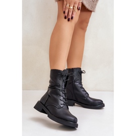 Bottes de travail isolées en cuir écologique pour femmes Noir Ellittia 2