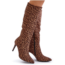 Bottes à talons hauts léopard Reanwenna marron brun 10
