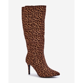 Bottes à talons hauts léopard Reanwenna marron brun 4