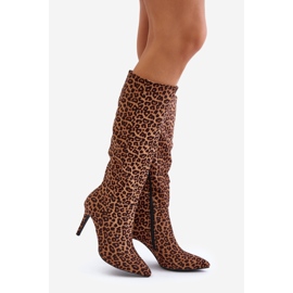 Bottes à talons hauts léopard Reanwenna marron brun 1