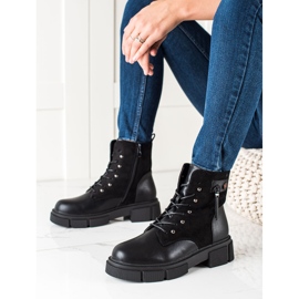 W. Potocki Bottines à lacets sur la plateforme Potocki le noir 1