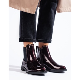 W. Potocki Bottines Chelsea laquées pour femme avec isolation Potocki rouge 5