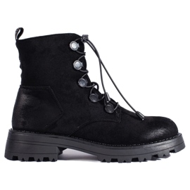 Bottines femme en daim noir le noir 3