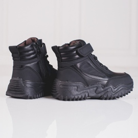 Bottes noires pour garçon à semelle épaisse le noir 1