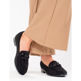 W. Potocki Mocassins femme daim ajouré Potocki noir 2