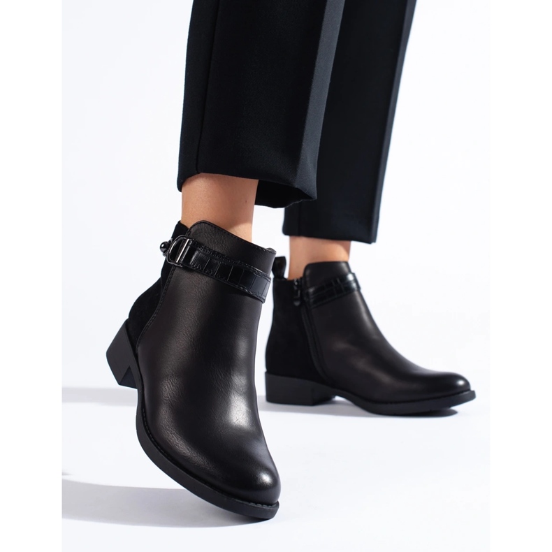 SHELOVET Bottines classiques noires pour femmes le noir 2