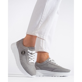 Chaussures de sport en cuir gris 1 Chaussures de sport en cuir gris 1