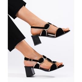 Goodin Sandales femme noires avec boucle 1