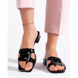 Tongs classiques noires élégantes pour femmes le noir 1