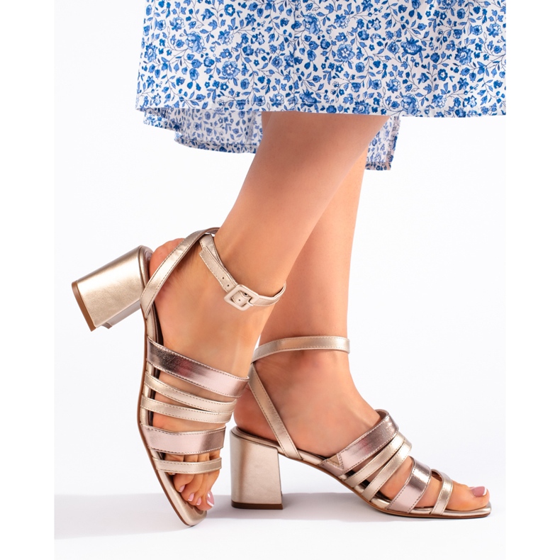 Sabrina Sandales dorées à brides pour femmes de Sergio Leone 1