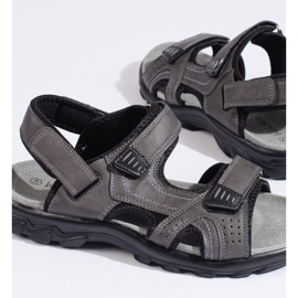 Sandales homme grises avec velcro 2