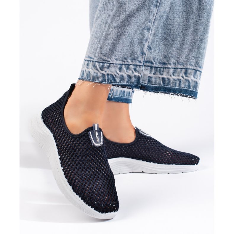 Chaussures de sport slip-on ajourées bleu marine 1