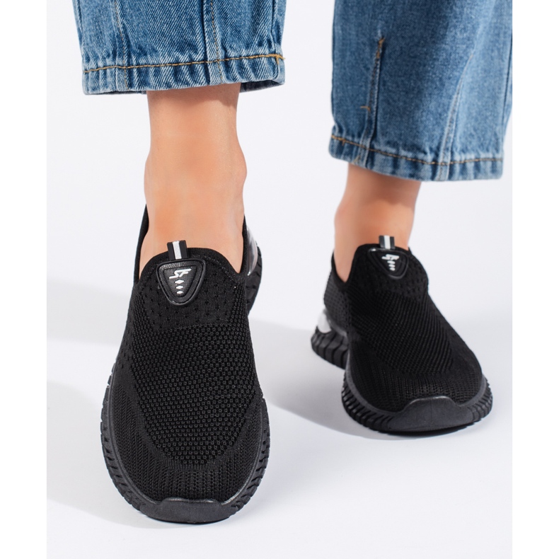 Baskets femme en textile noires 1