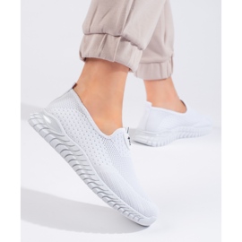 Baskets femme en textile blanches 2
