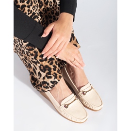Mocassins compensés crème beige 2