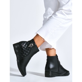 Bottines compensées noires confortables le noir 2
