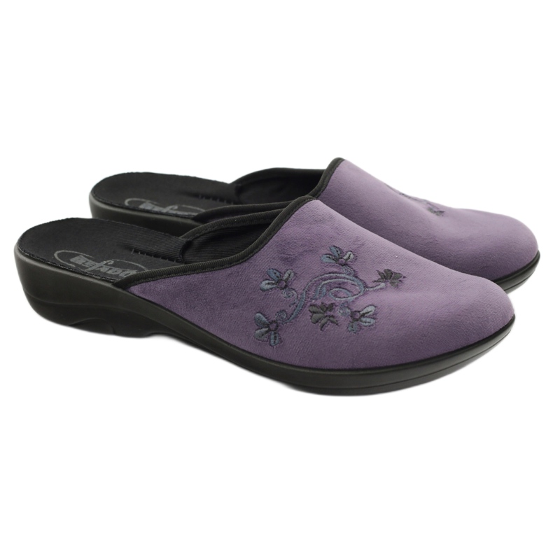 Befado chaussures pour femmes pantoufles 552D006 pantoufles violet multicolore 4