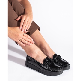 Goodin Chaussures vernies pour femme à semelle épaisse le noir 2 Goodin Chaussures vernies pour femme à semelle épaisse le noir 2