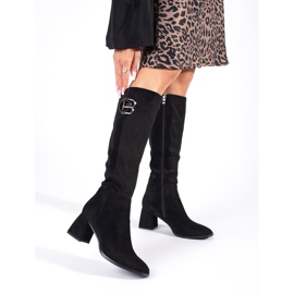 Goodin Cuissardes femme en daim noir le noir 1