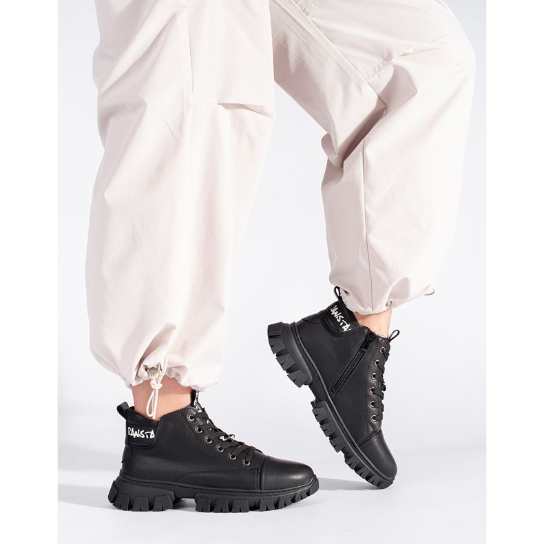 Bottines à lacets femme Sergio Leone noires 1