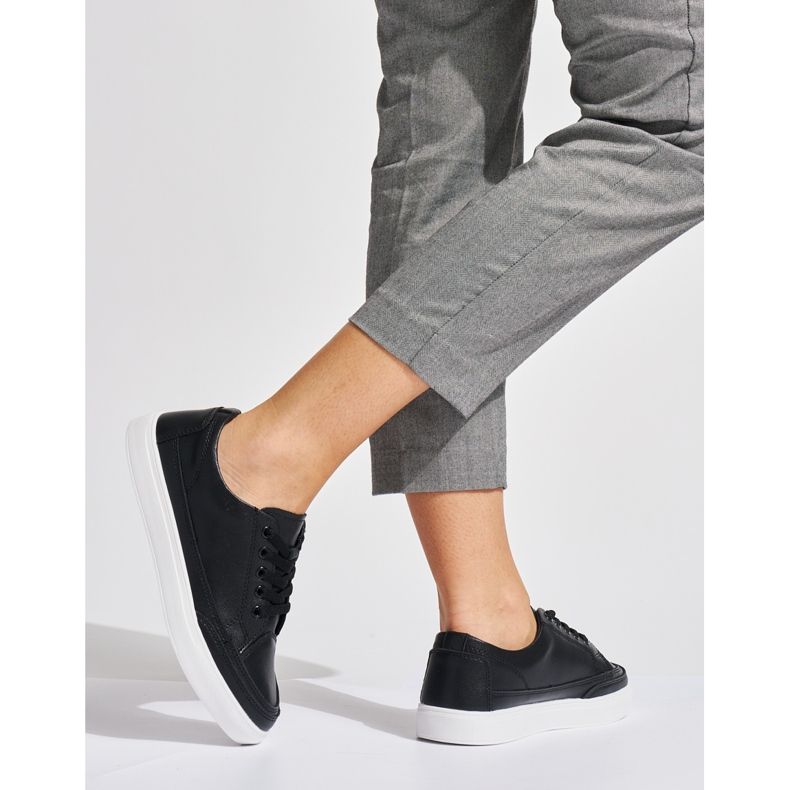 Baskets pour femmes en cuir noir de Sergio Leone le noir 2