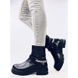 Cindy Bottines noires avec chaîne 2