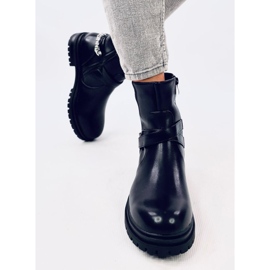 Cindy Bottines noires avec chaîne le noir 1