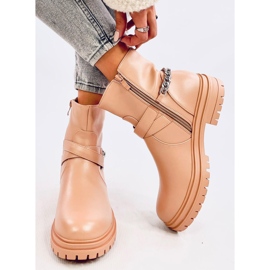 Bottines Cindy Nude avec chaîne beige 1
