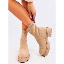 Bottines chaussettes Roanna Kaki beige 1 Bottines chaussettes Roanna Kaki beige 1