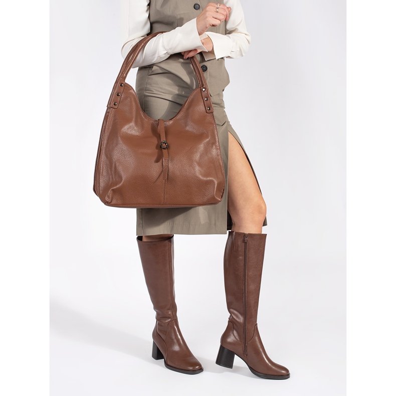 Bottes à talons hauts pour femmes en cuir classique marron par Sergio Leone brun 2 Bottes à talons hauts pour femmes en cuir classique marron par Sergio Leone brun 2