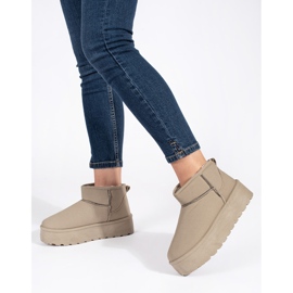 Seastar Bottes de neige isolées beiges pour femme à plateforme 1