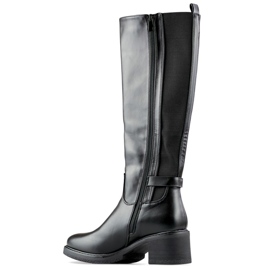 Bottes d'hiver isolées noires à talons bas le noir 1