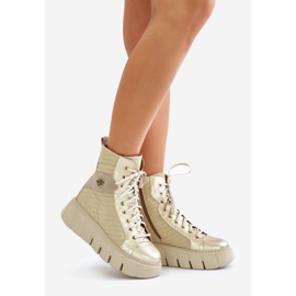 Bottines à Plateforme en Cuir Maciejka 06751-25 Doré 1