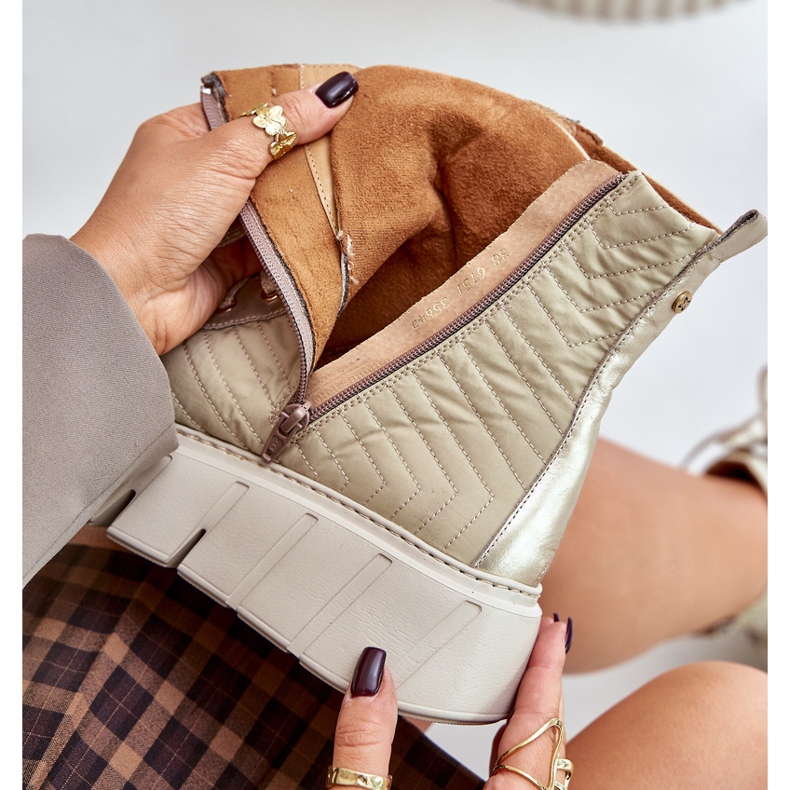 Bottines à Plateforme en Cuir Maciejka 06751-25 Doré d'or 2