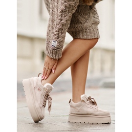 Baskets à plateforme beiges Velarisea pour femme avec doublure en fourrure 2