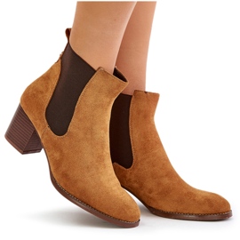 Chelsea bottines sur l'éco daim post Camel brun 8