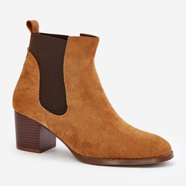 Chelsea bottines sur l'éco daim post Camel brun 4
