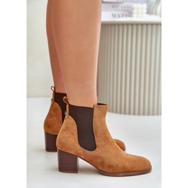 Chelsea bottines sur l'éco daim post Camel brun 6