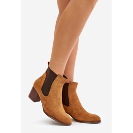 Chelsea bottines sur l'éco daim post Camel brun 1
