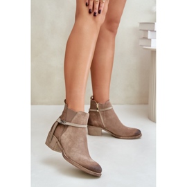 Zazoo 60478 Bottes à talons hauts en daim, isolées, fermées par une fermeture éclair, beige 2