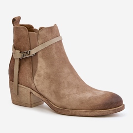 Zazoo 60478 Bottes à talons hauts en daim, isolées, fermées par une fermeture éclair, beige 4