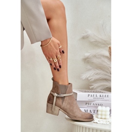 Zazoo 60478 Bottes à talons hauts en daim, isolées, fermées par une fermeture éclair, beige 5