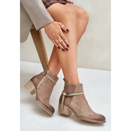 Zazoo 60478 Bottes à talons hauts en daim, isolées, fermées par une fermeture éclair, beige 6