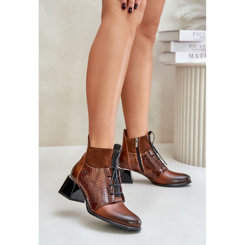 Zazoo 60503 Bottes à talons hauts en cuir marron brun 2 Zazoo 60503 Bottes à talons hauts en cuir marron brun 2