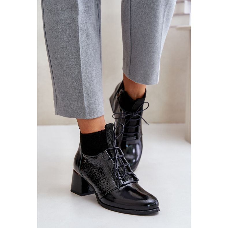 Zazoo 60503 Bottes à talons hauts en cuir, chaudes, noires le noir 2 Zazoo 60503 Bottes à talons hauts en cuir, chaudes, noires le noir 2