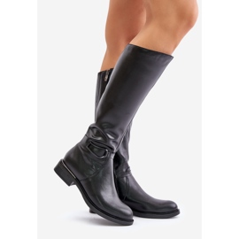 Zazoo 70140 Bottes chauffantes en cuir pour femme, noir le noir 1