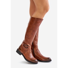 Zazoo 70140 Cuissardes en cuir pour femme marron réchauffé brun 1